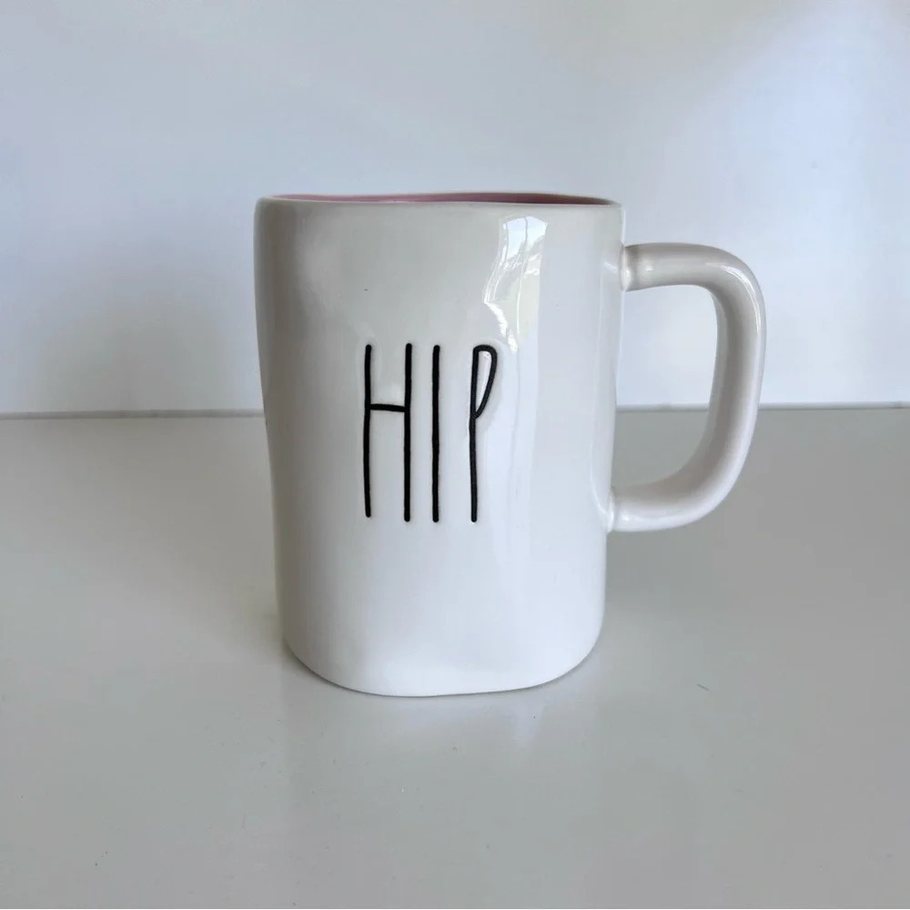 Rae Dunn “Hip” “Hop” Pink‎ Interior Mug